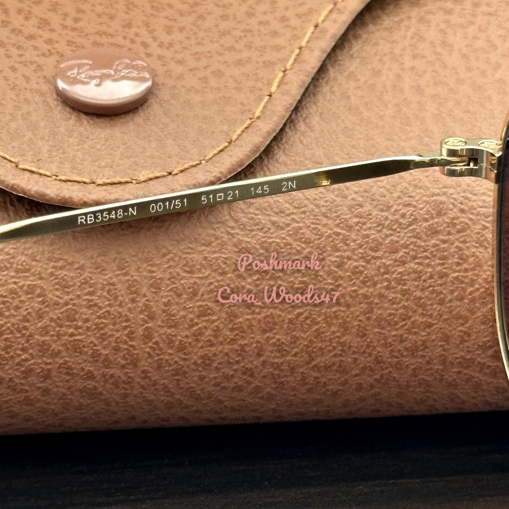 Ray-Ban Hexagonal Gradient Brown Lenses RB3548N Gold Frame Unisex New - Picture 8 of 15